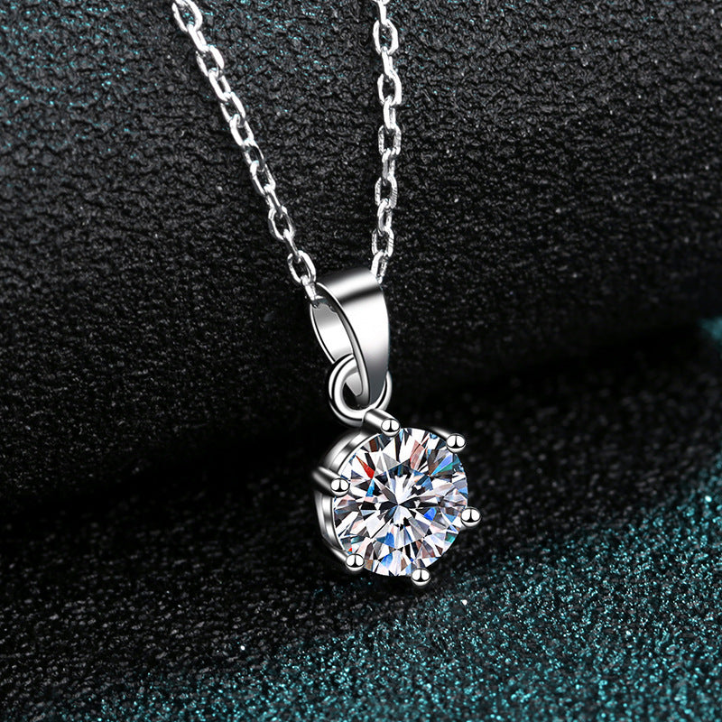 925 Silver Moissanite Clavicle Chain Necklace